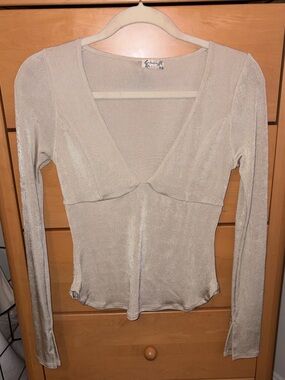 Free People intimates long sleeve shimmer top